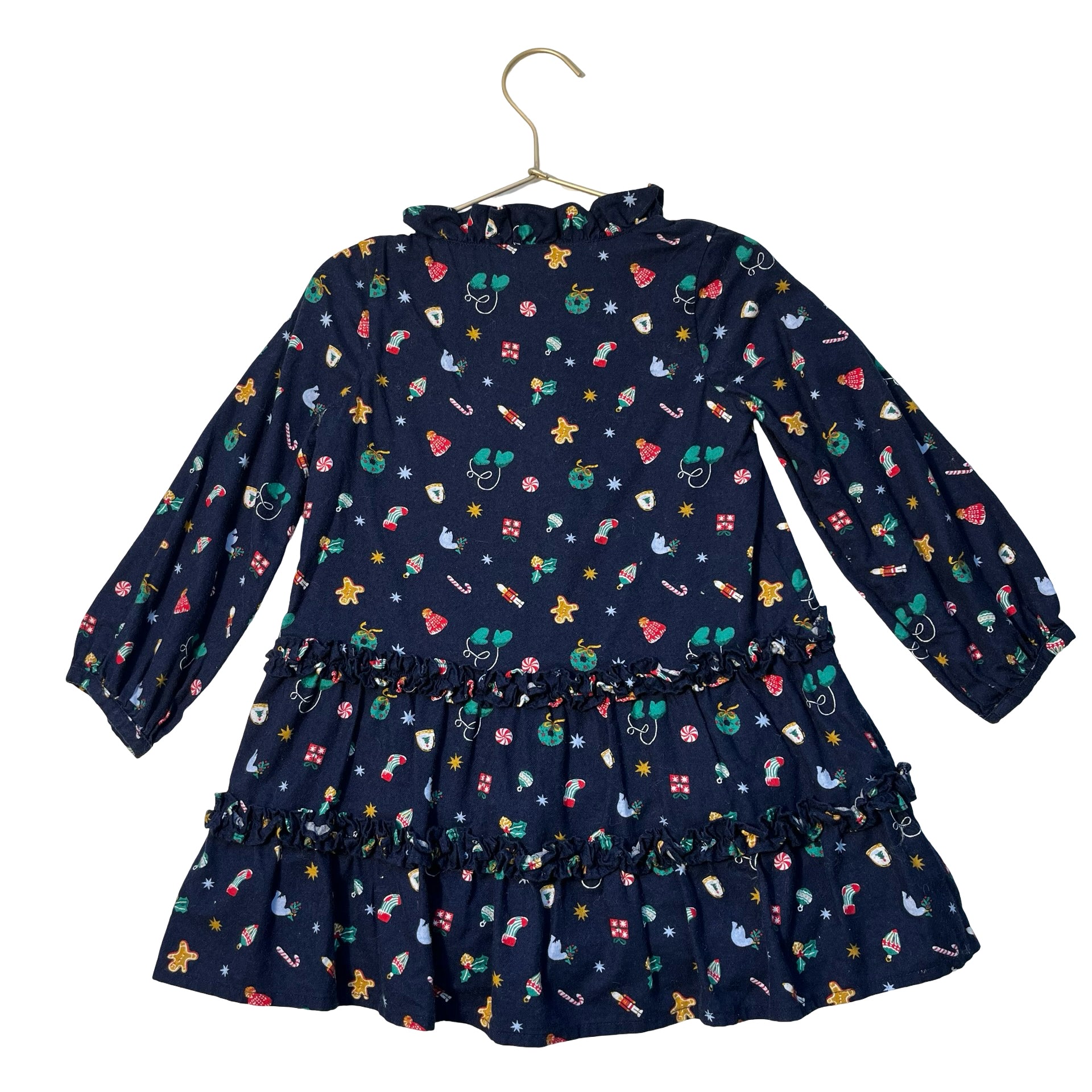 Janie and Jack Navy Holiday Print Dress - Size 3