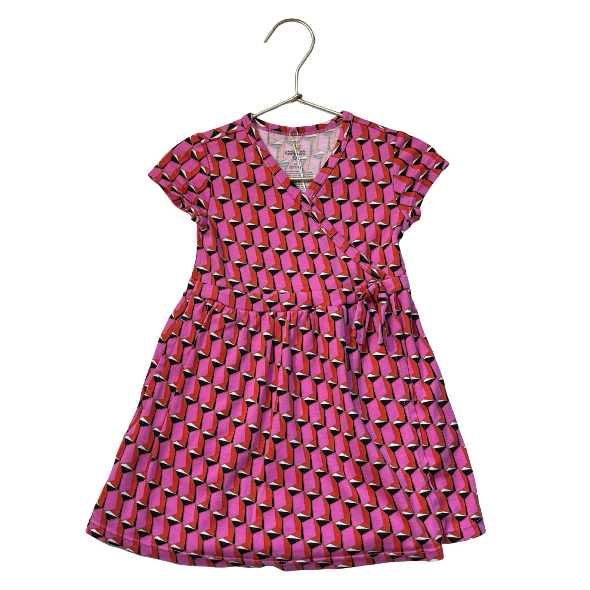 DVF for Target Pink Geo Pattern Faux Wrap Dress - Size 3