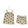 Jessica Simpson Ivory, Yellow & Brown Sunflower Top & Short Set - Size 4