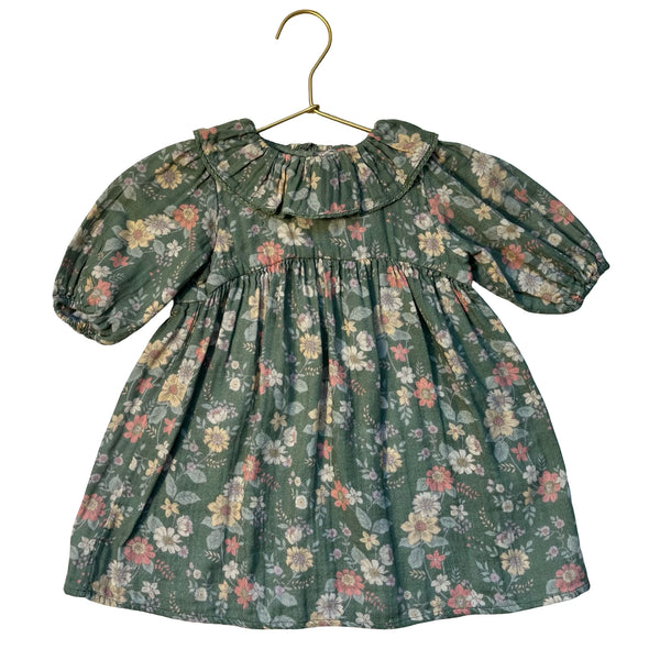 Early Sunday Green Floral Dress - Size 2Y