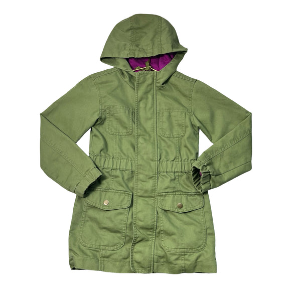 Cat & Jack Jersey-Lined Olive Green Hooded Field Jacket - Size S 6