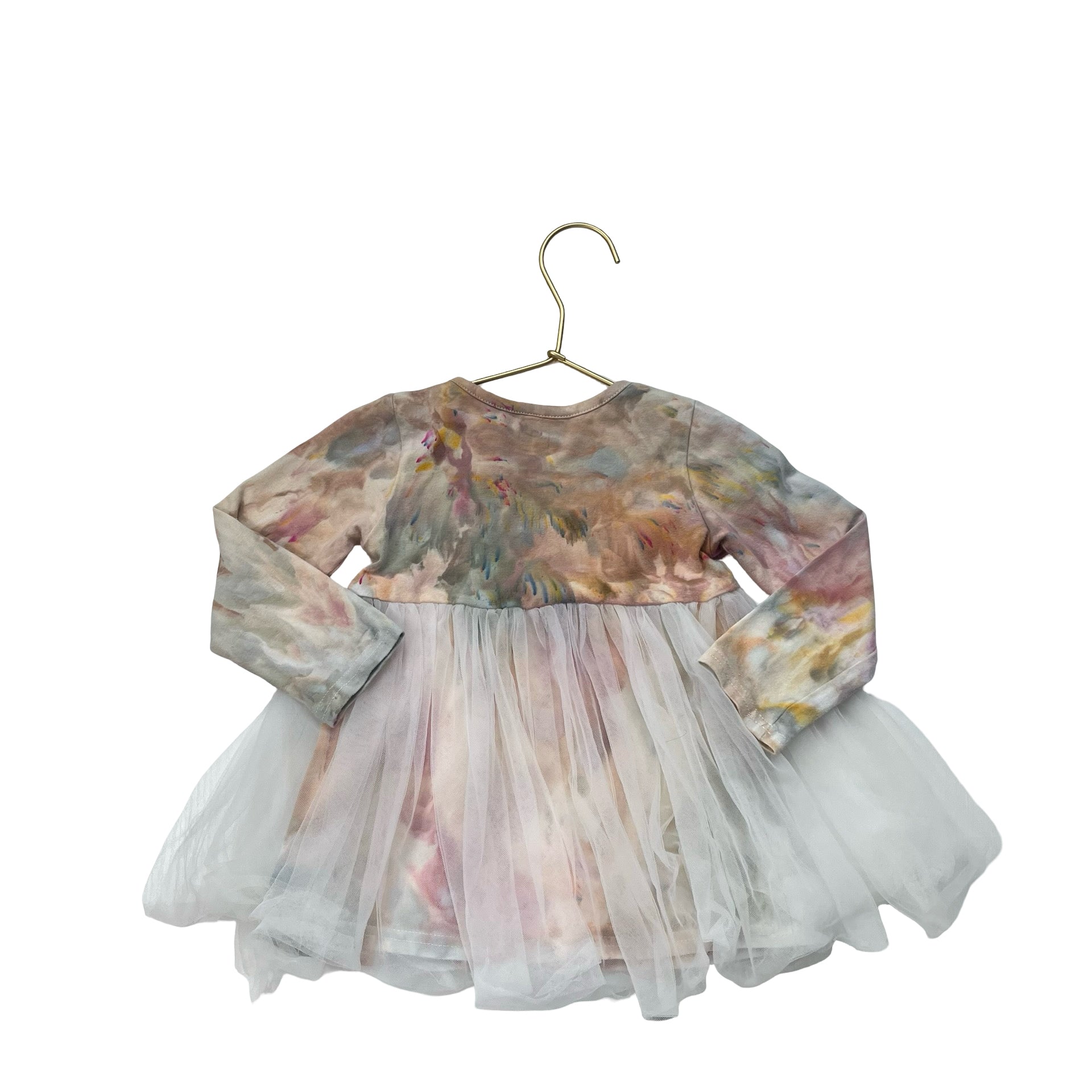 Rooted Rags Multi-Color Tie Dye & Ivory Tulle Dress - Size 12-18 Months