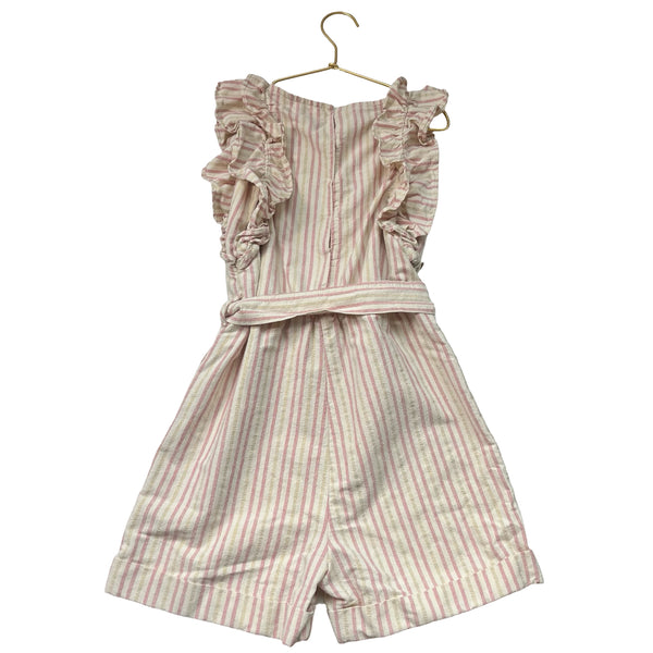 Zara Ivory, Pink, Gold Belted Romper - Size 10
