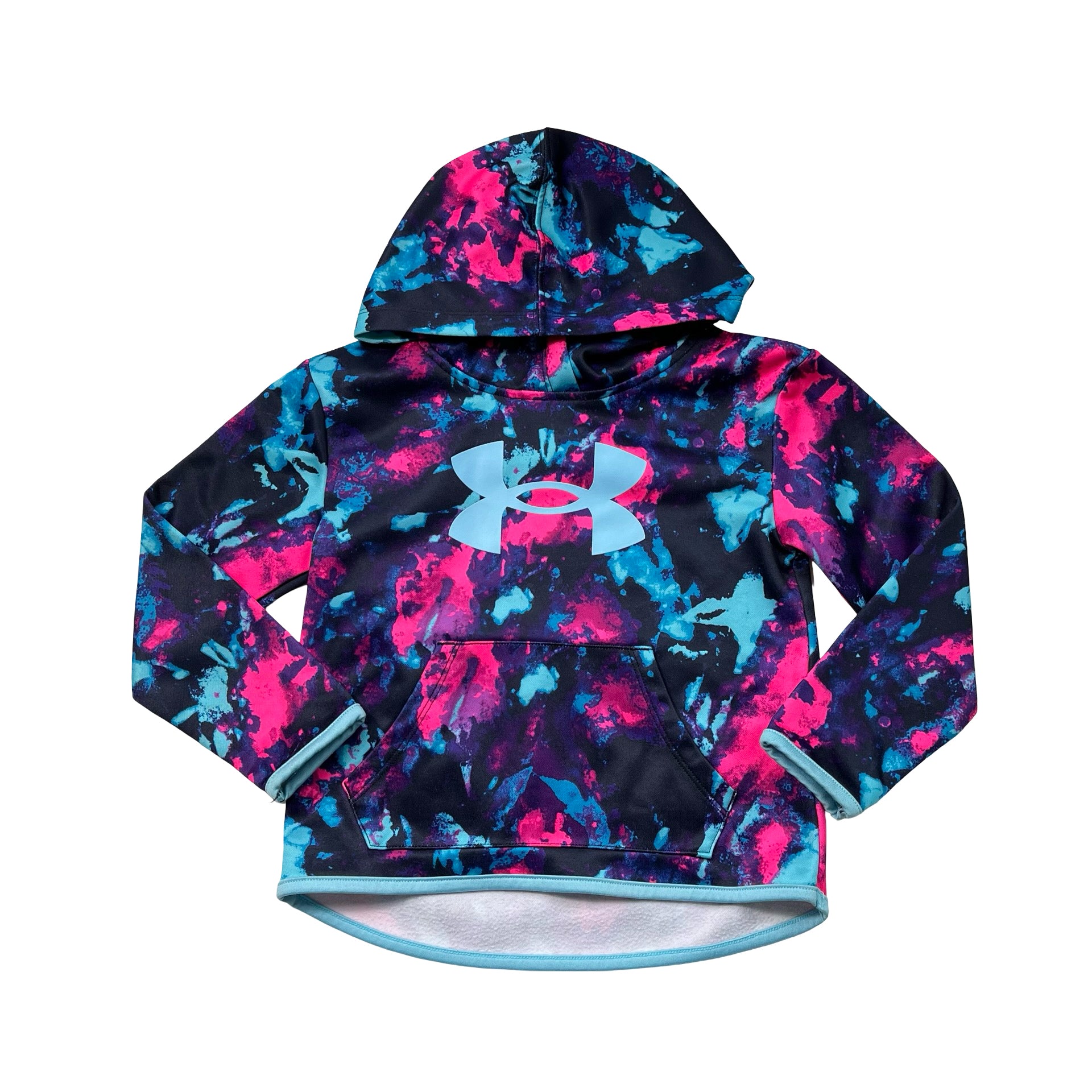 Under Armour Black, Pink, Purple, Blue Splatter Hooded Athletic Sweatshirt - 3T