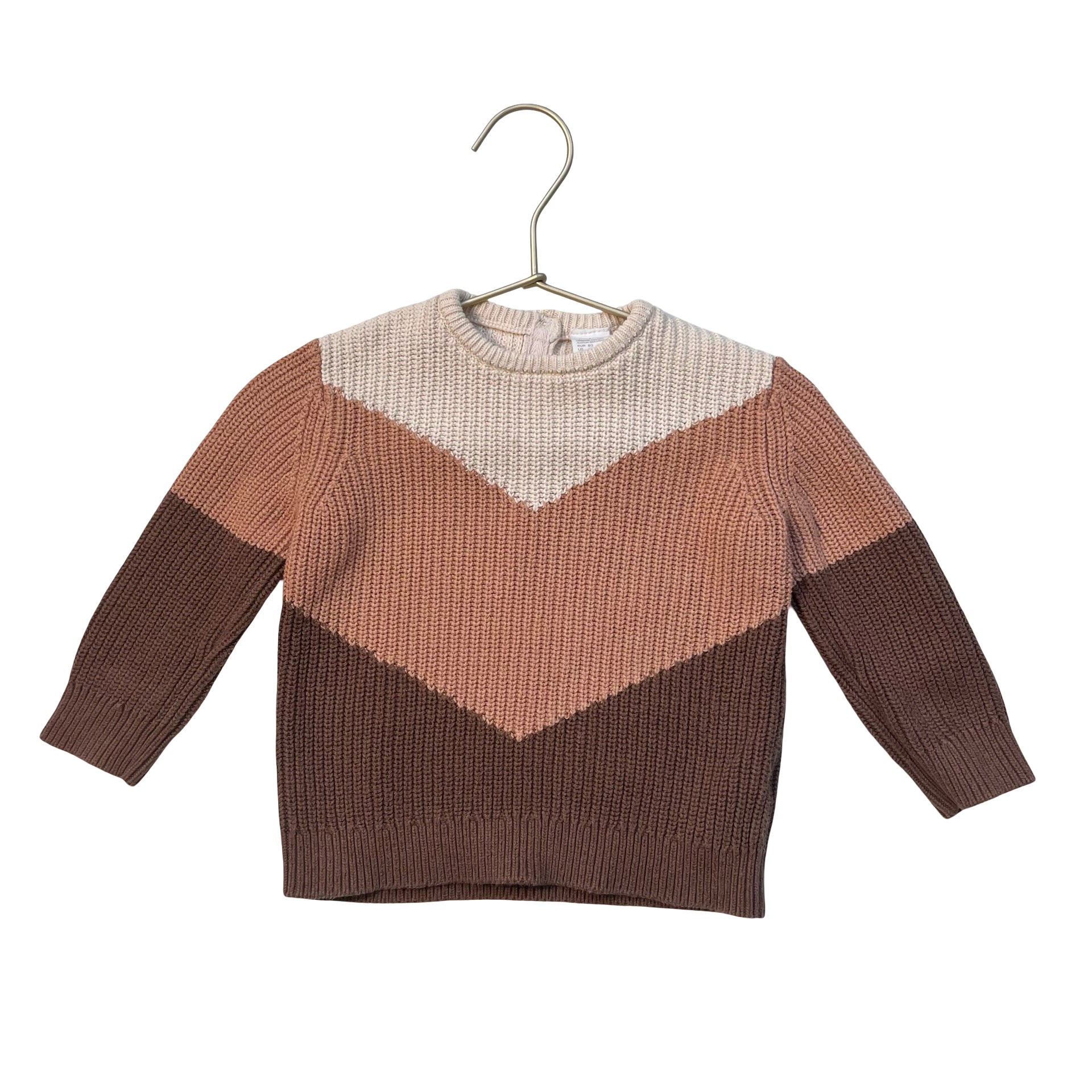H&M Ivory, Tan, Brown Cotton Sweater - Size 12 Mo