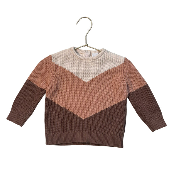 H&M Ivory, Tan, Brown Cotton Sweater - Size 12 Mo