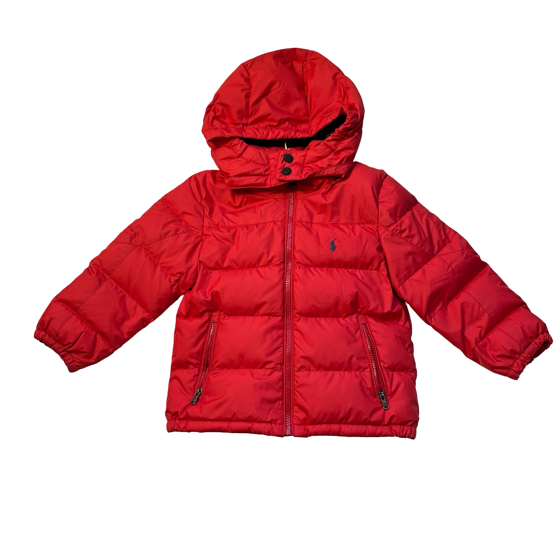 Polo Ralph Lauren Red Hooded Puffer Winter Jacket - Size 4