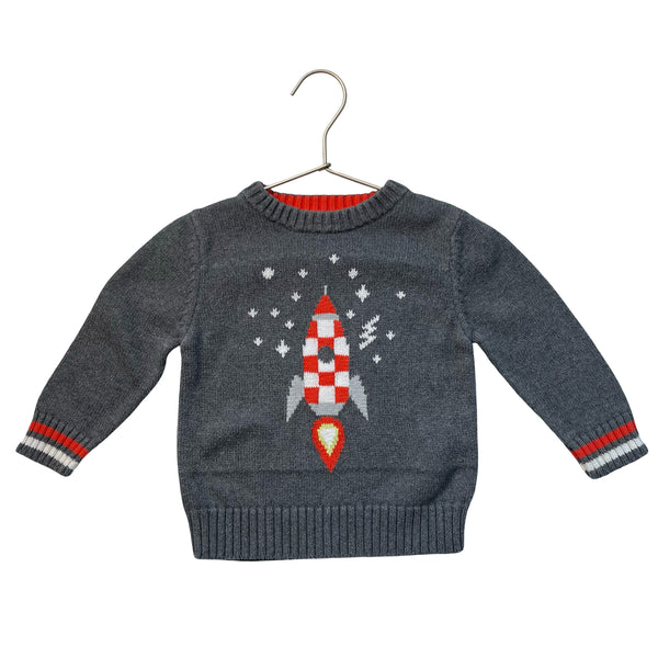 Cat & Jack Gray Cotton Rocket Sweater - Size 2T
