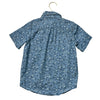 Janie and Jack Blue Chambray, Navy & Ivory Floral Button Down Shirt - Size 6