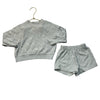 Rylee & Cru Mint Green Terry Shell Pattern Sweatshirt & Shorts Set -12-18 Mo