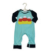 Marie Nicole Light Teal Candy Corn Applique One-Piece - Size 3-6 Mo