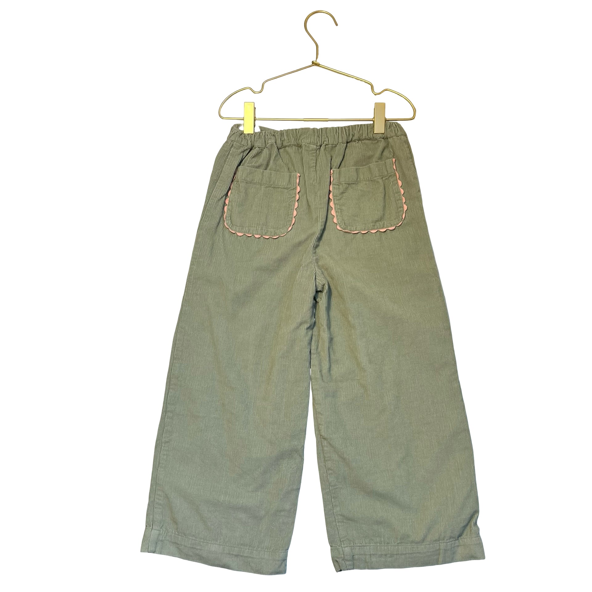 Louise Misha Sage Green Corduroy Cropped Pants - Size 7Y