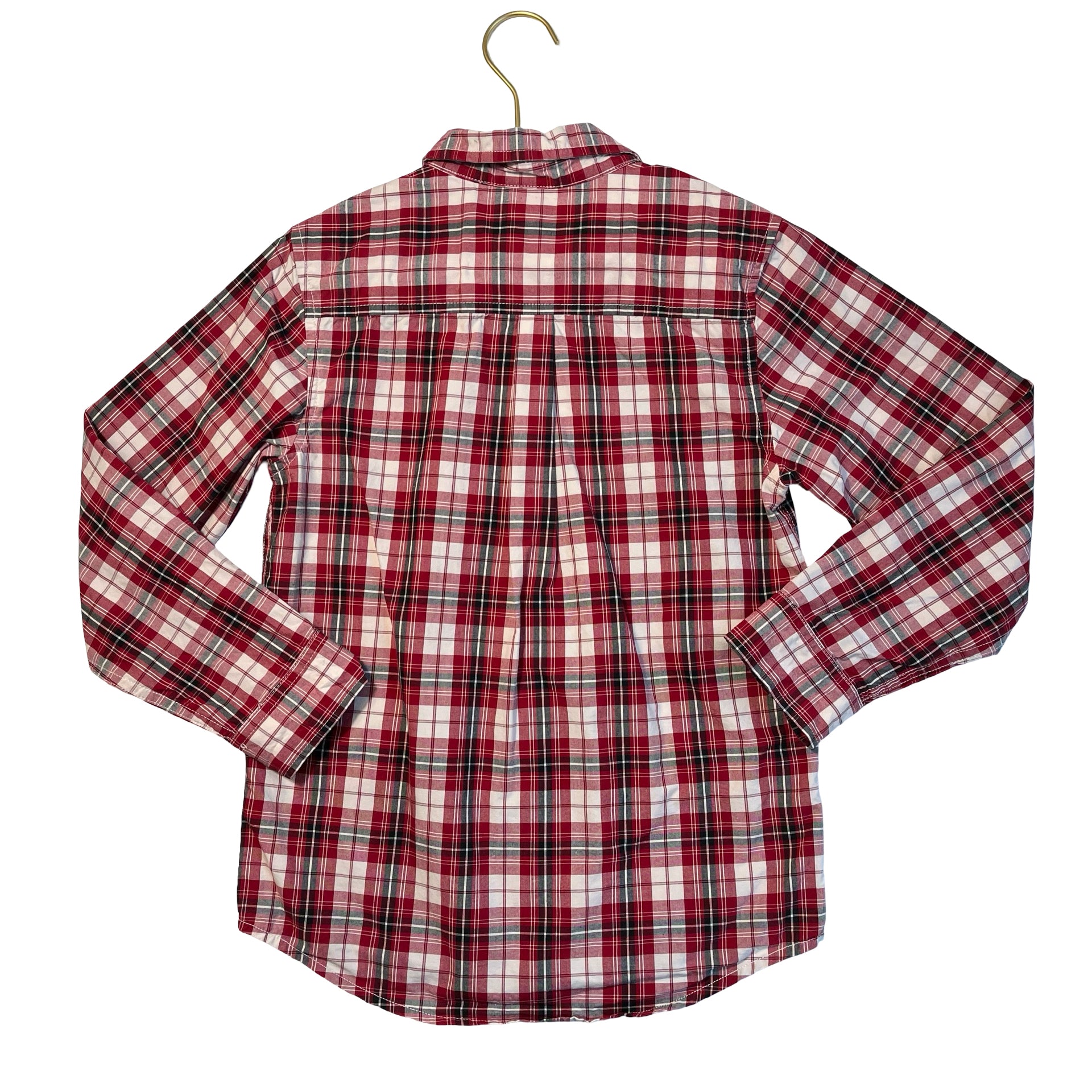 Gymboree Red, Ivory, Black Plaid Button Down Shirt - Size M 7-8