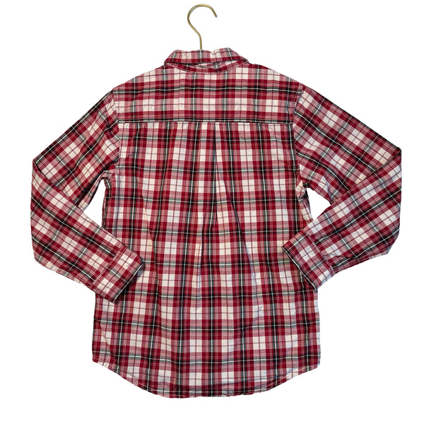 Gymboree Red, Ivory, Black Plaid Button Down Shirt - Size M 7-8