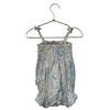 Sproet & Sprout Ivory & Light Blue Toile 100% Linen Bubble Romper - Size 12 Mo