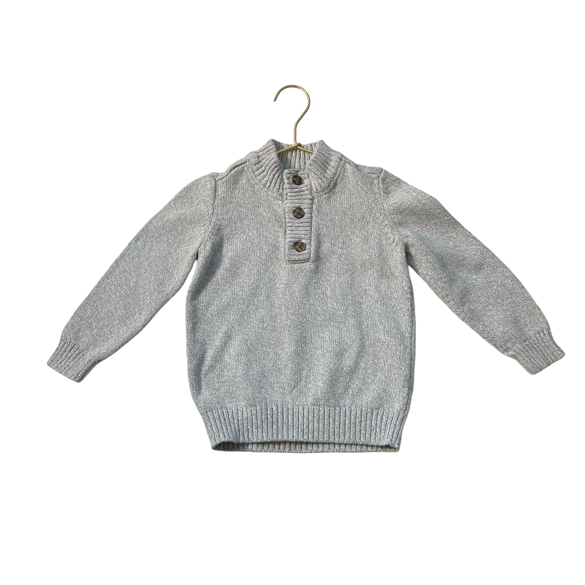 Carter's Gray Quarter-Button Sweater - Size 4T