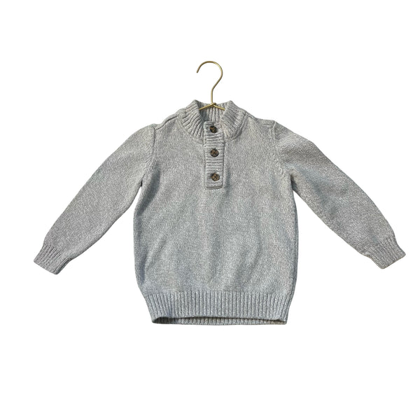 Carter's Gray Quarter-Button Sweater - Size 4T