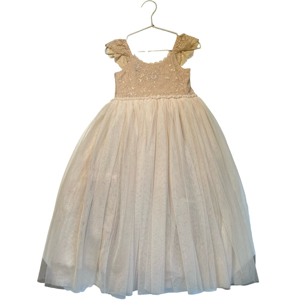 Noralee Peach Lace & Blush Tulle Dress - Size 6