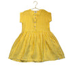 Matona Yellow Check 100% Linen Dress - Size 5-6