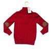 Hope & Henry Red Cotton Quarter-Zip Sweater, Elbow Patches with Tags - 18-24 Mo