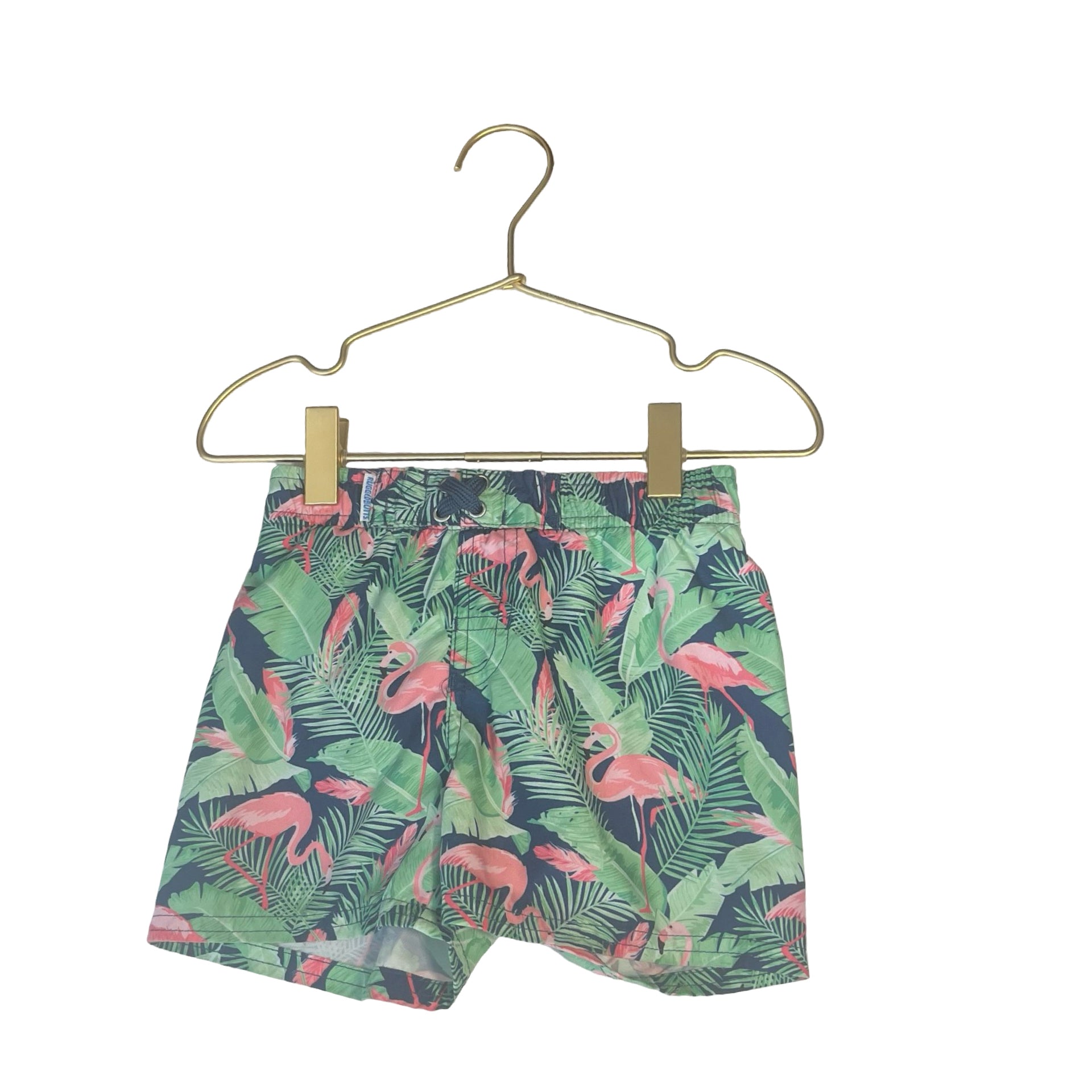 Rugged Butts Tropical Leaf & Flamingo Swim Trunks - Size 18-24 Mo