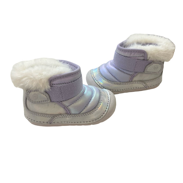 Stride Rite Lavender Iridescent Faux Fur Lined Ankle Boots - Size 5M