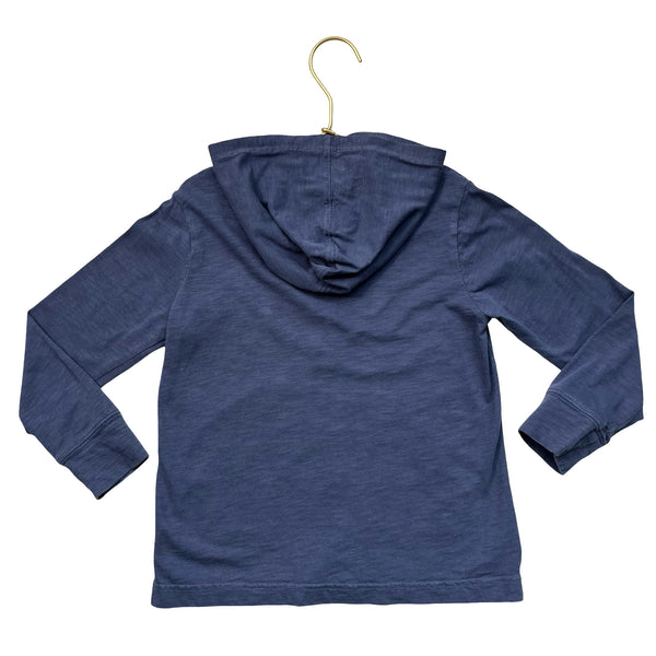 Primary Blue & Rainbow Striped Hooded Shirt - Size 5