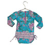 Ruffle Butts Aqua Blue Tropical Floral Swim Suit - Size 18-24 Mo