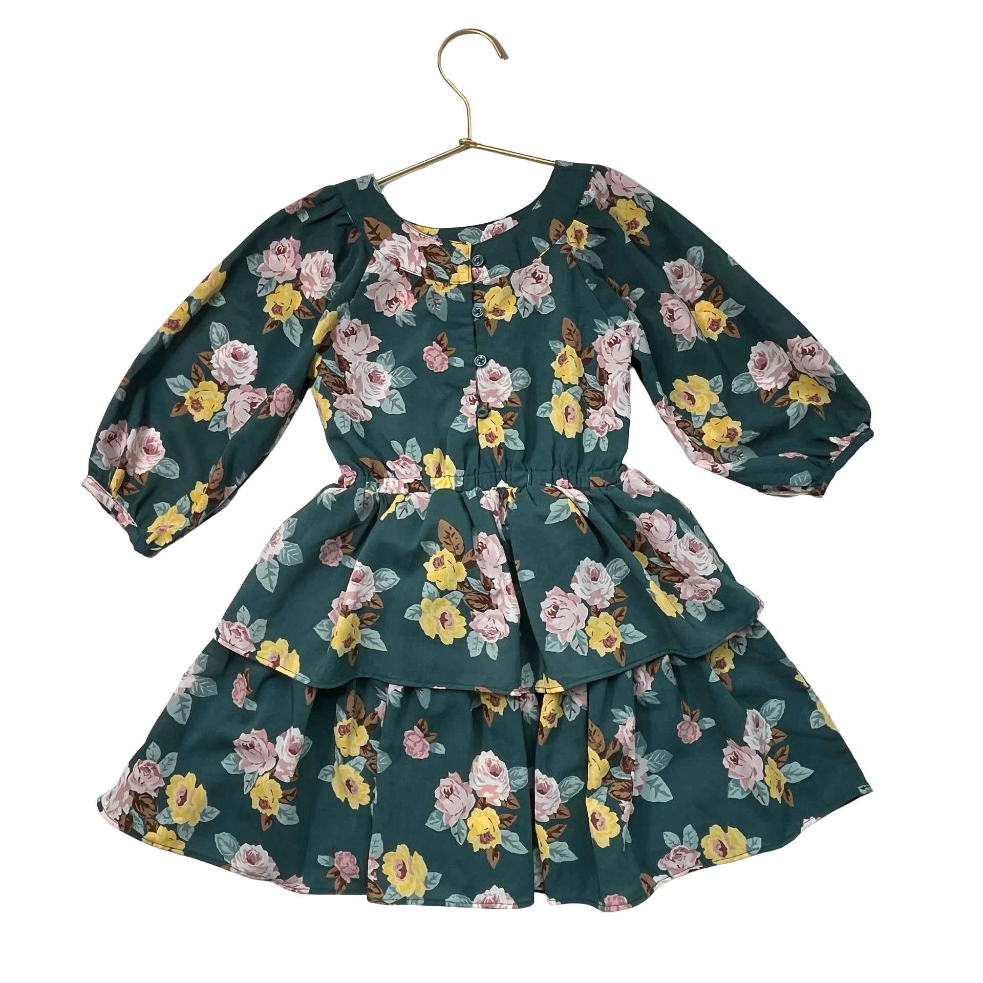 Janie and Jack Green Floral Dress - Size 5