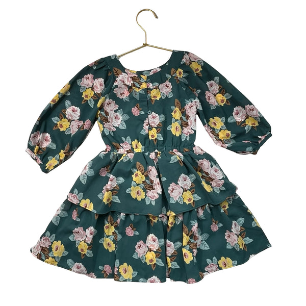 Janie and Jack Green Floral Dress - Size 5