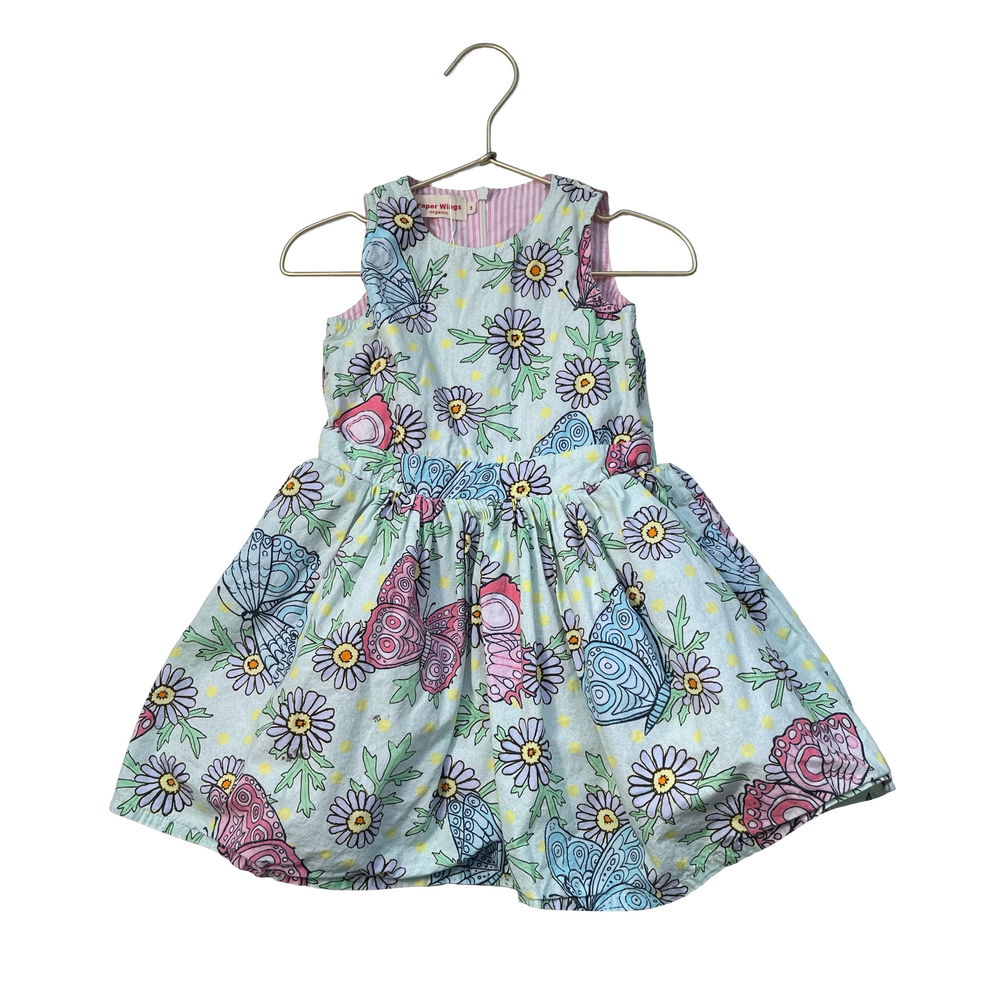 Paper Wings Flower Print Dress - Size 3
