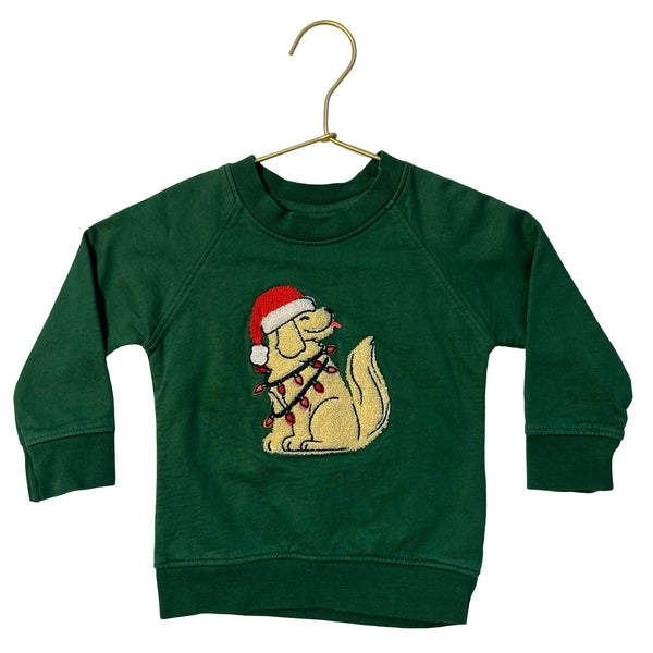 Monica + Andy Green Christmas Dog Sweatshirt - Size 18-24 Mo