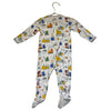 Magnetic Me Construction Print Footed PJs  - Size 6-9 Mo