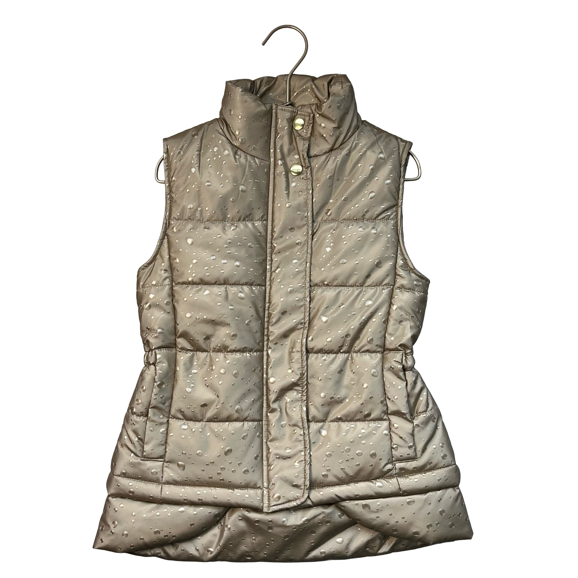 Imoga Tan Raindrop Print Puffer Vest - Size 8