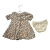 Janie and Jack Ivory & Brown Leopard Print Dress & Bloomers - Size 6-12 Mo