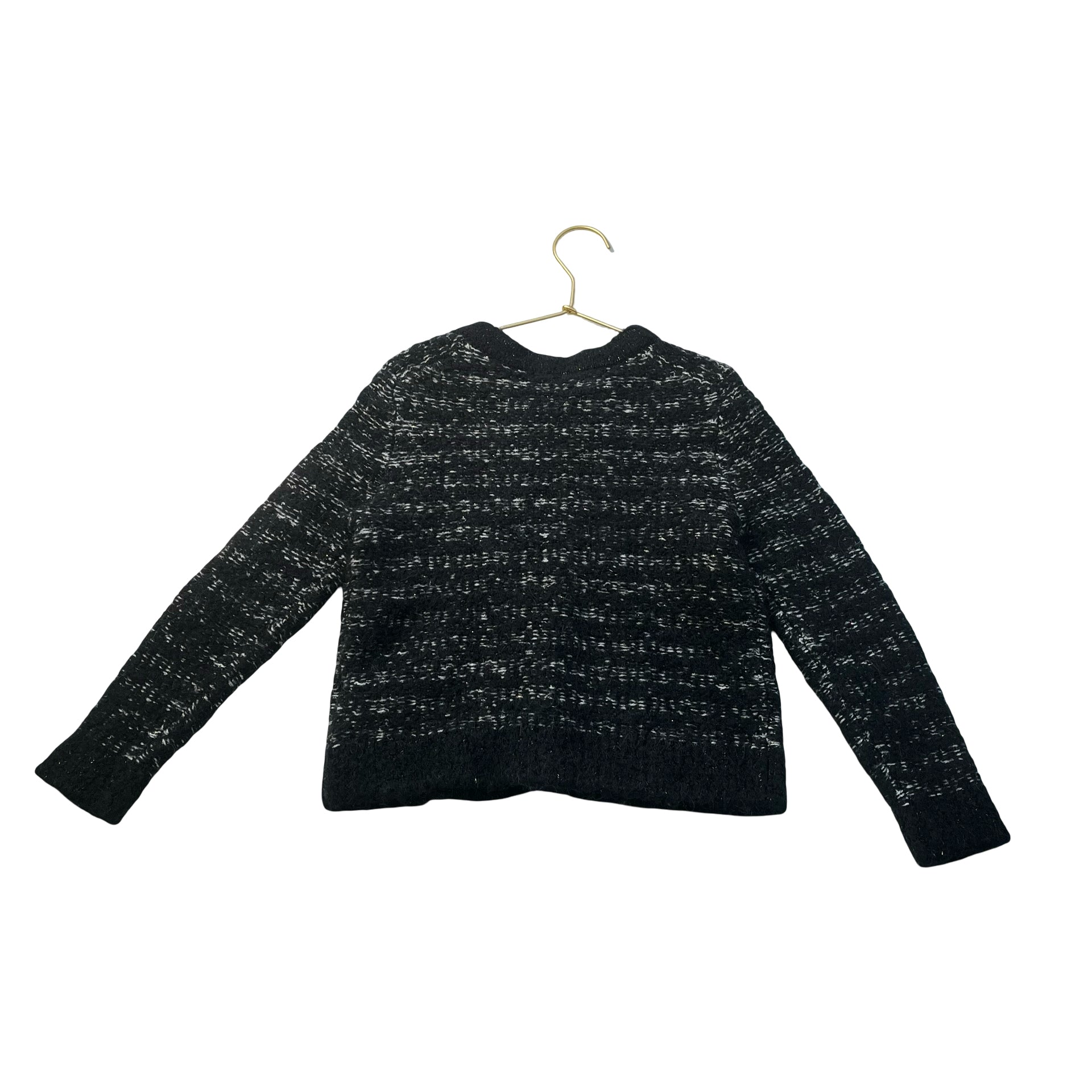 Crewcuts Black & White Gold Button Cardigan Sweater - Size S 6-7