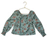 OshKosh Teal Flower Print Linen-Blend Blouse - Size 5