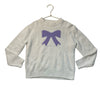 Crewcuts Ivory & Lavender Bow Sweater - Size L 10-11