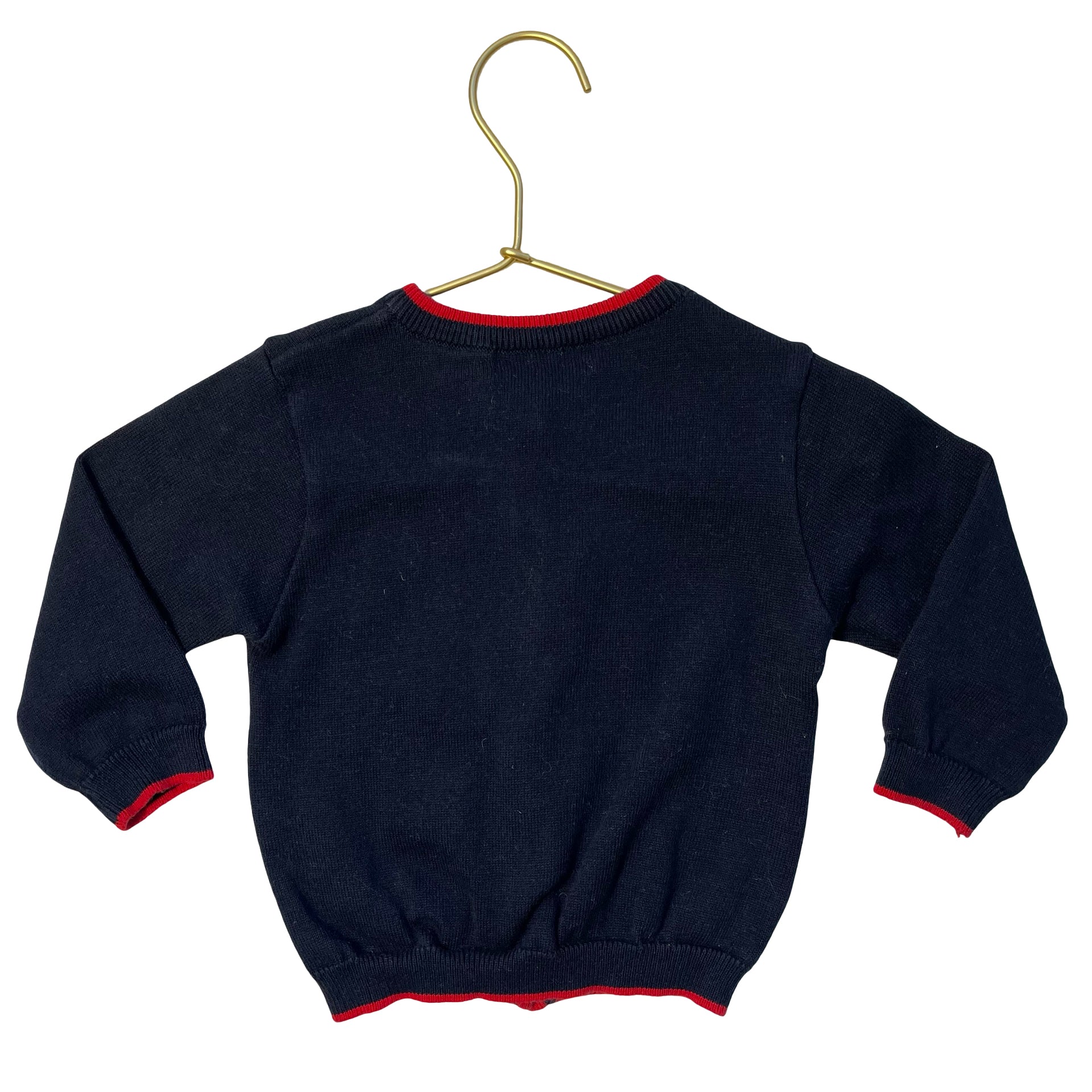 Feltman Bros. Navy Embroidered Nutcracker Cotton Cardigan Sweater - Size 18 Mo