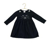 Hanna Andersson Black & Silver Glitter Cat Dress - Size 2T
