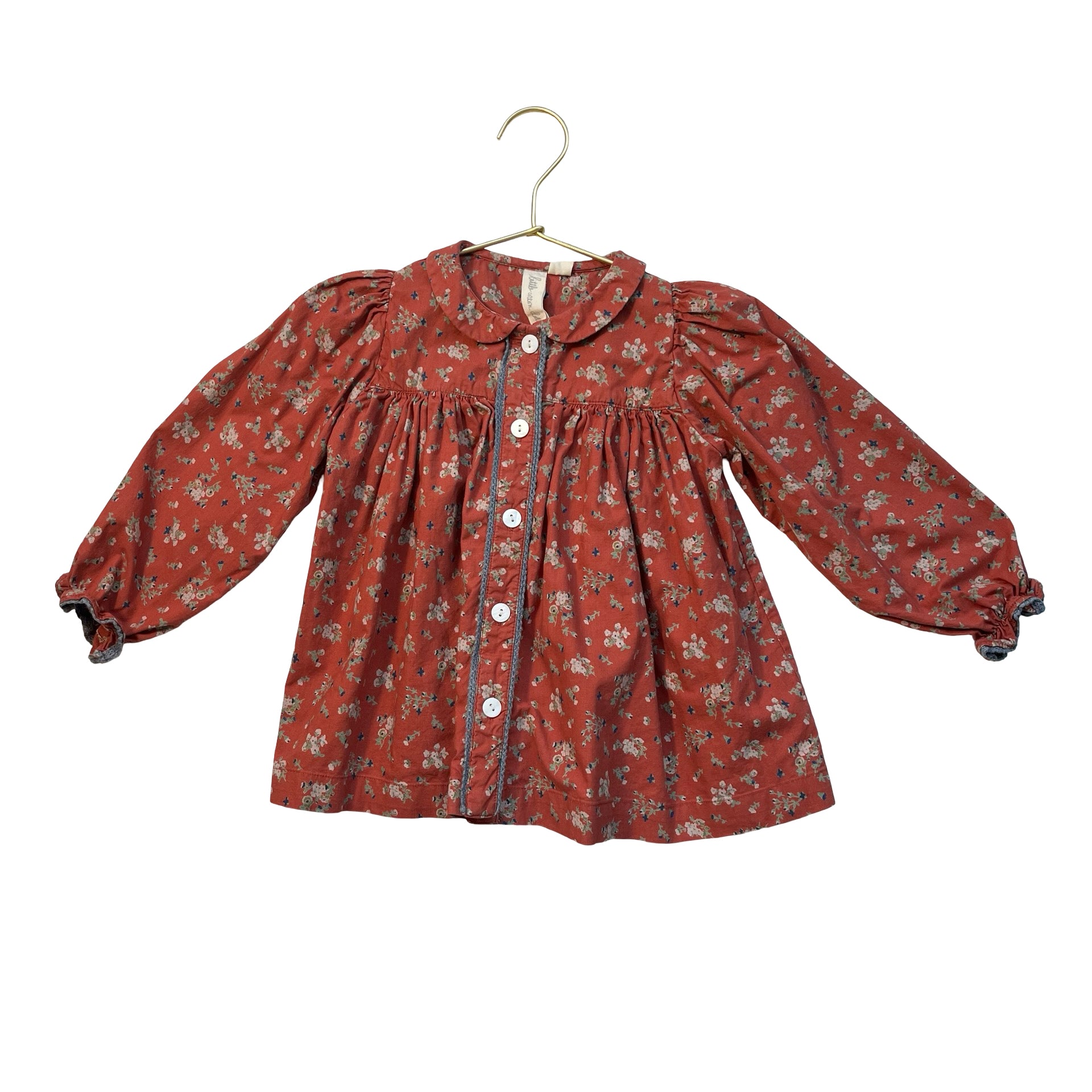 Little Cotton Clothes Rust Floral Blouse - Size 3-4
