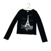Nordstrom Black 'Paris' Eiffel Tower Shirt - Size 8-10