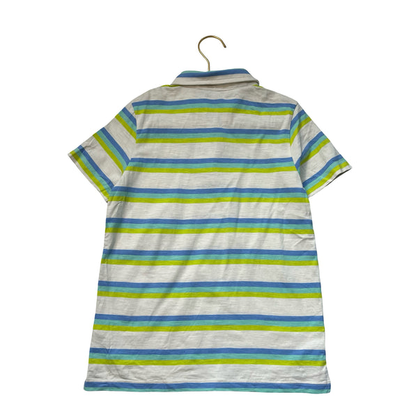 Rockets of Awesome Ivory, Blue, Green, Lime Striped Polo Shirt - Size 10