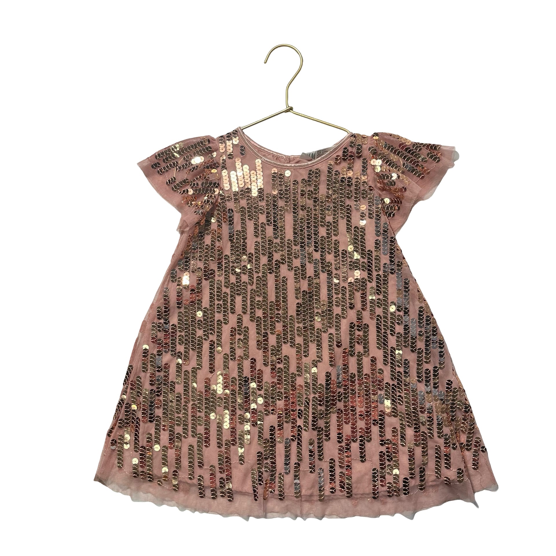 H&M Rose Gold Tulle & Sequin Dress - Size 2-3