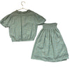 Buho Sage Green & Gold Metallic Pear Print Top & Skirt Set - Size 8Y