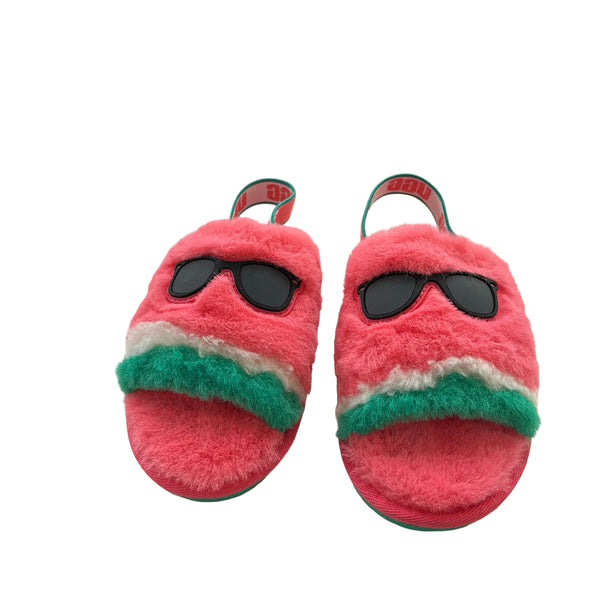 UGG Pink 'Fluff Yeah Watermelon Stuffie' Slide Slippers New in Box - Size 12
