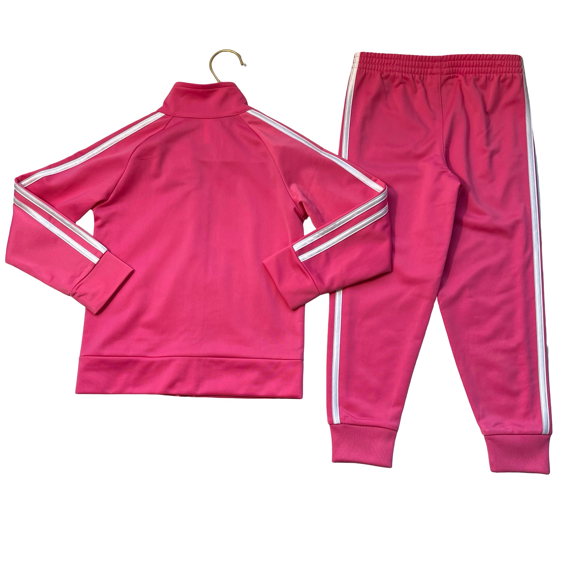 Adidas Pink 2 Piece Athletic Track Suit Set - Size 5