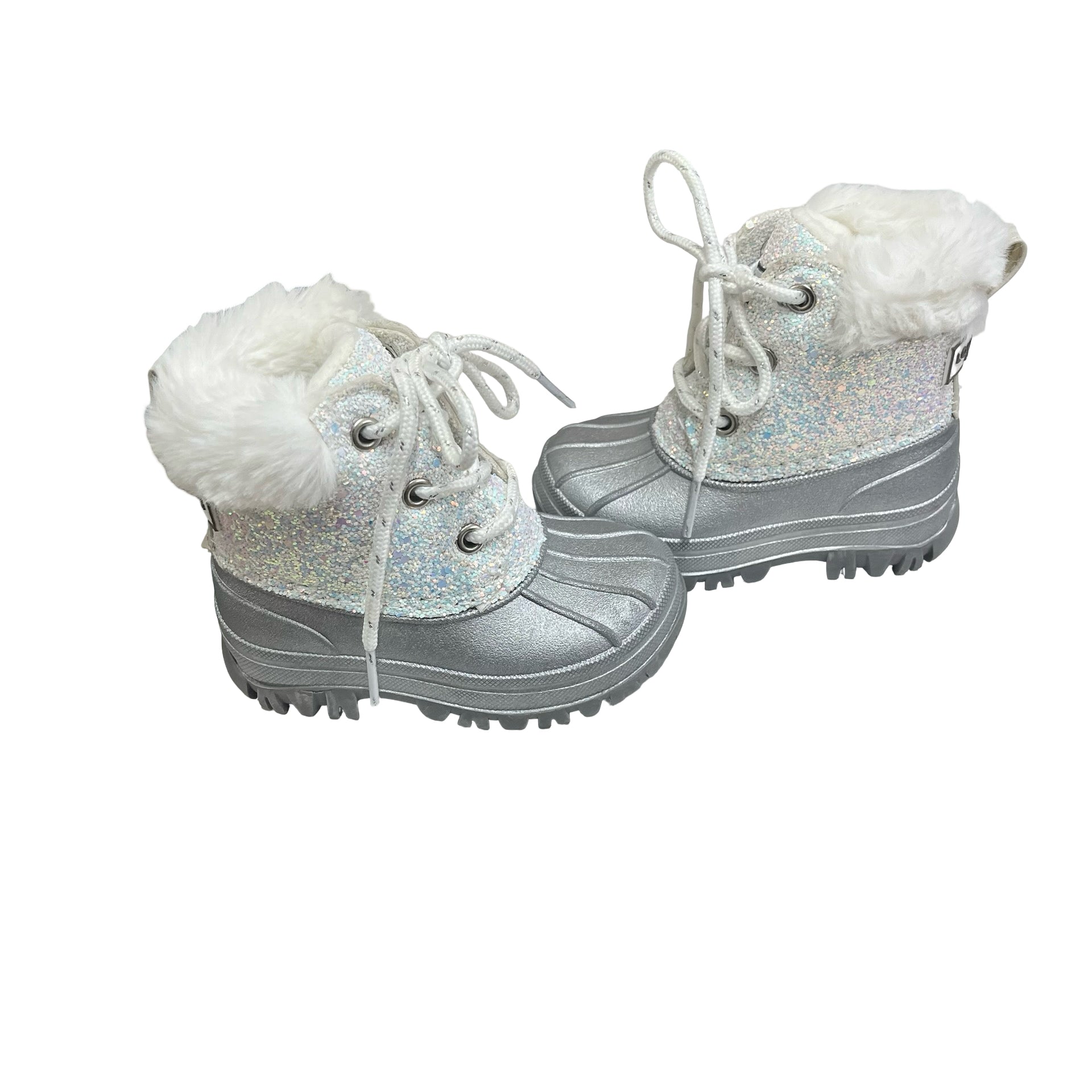 London Fog Silver Glitter Winter Boots - Size 6
