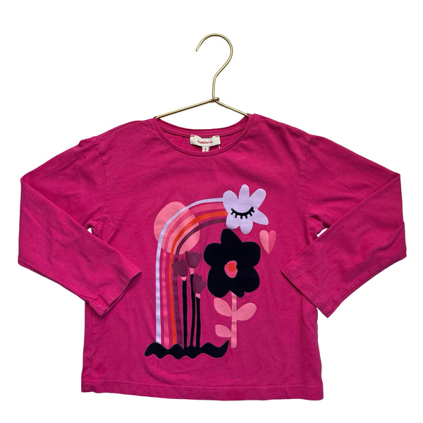 Catimini Pink Flower & Rainbow Graphic Shirt - Size 6