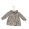 Buho Tan & Navy Floral Cotton Gauze Dress - Size 3 Mo